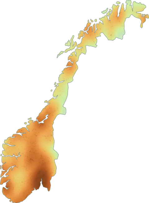 Utbredelseskart for Brunskrubb