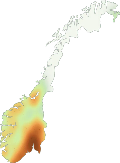 Utbredelseskart for Fløyelspluggsopp