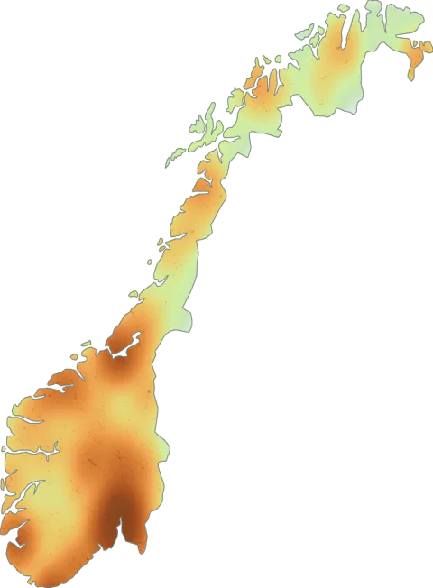 Utbredelseskart for Fløyelsrørsopp