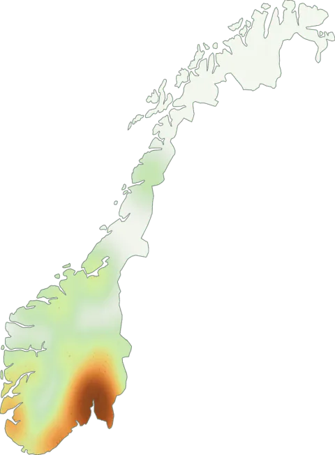 Utbredelseskart for Grå fluesopp