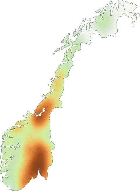 Utbredelseskart for Granskjellpigg