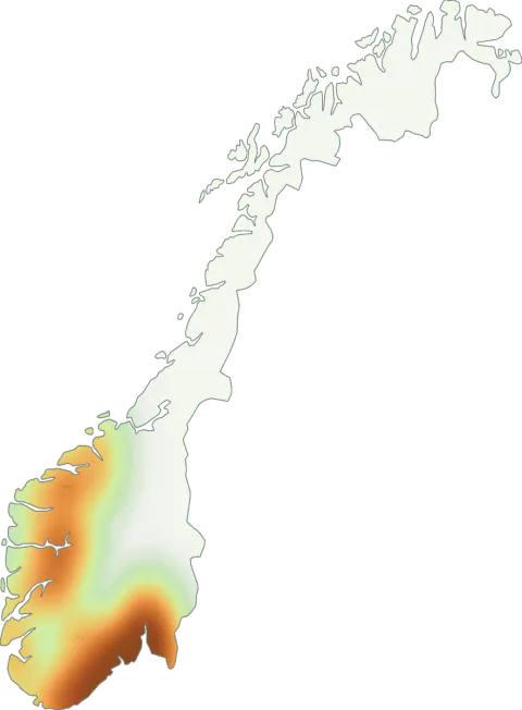 Utbredelseskart for Grønn fluesopp
