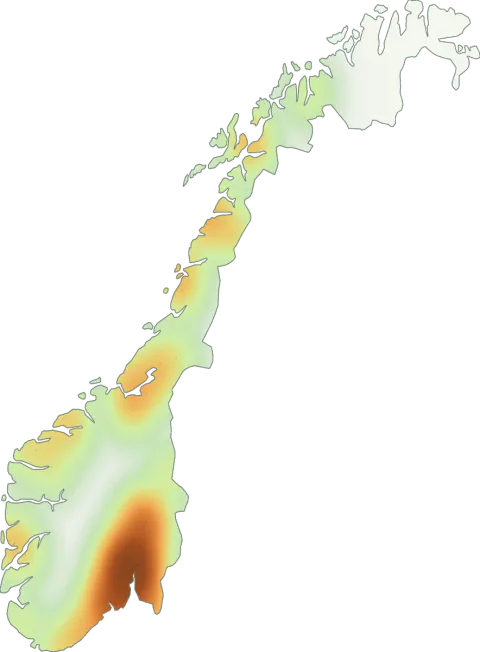 Utbredelseskart for Ildrørsopp