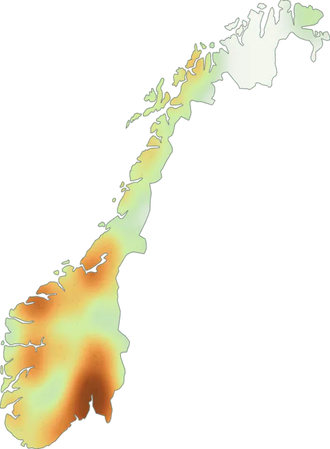 Utbredelseskart for Kransslørsopp