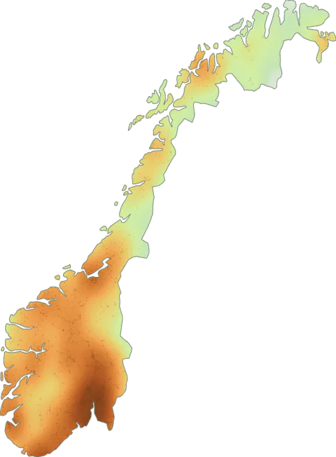 Utbredelseskart for Rød fluesopp
