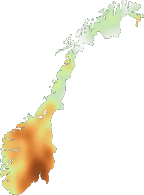 Utbredelseskart for Rødbrun steinsopp