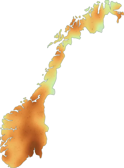 Utbredelseskart for Rødskrubb