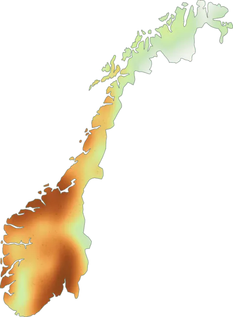 Kart over registrerte observasjoner av skarlagenvokssopp i Norge.